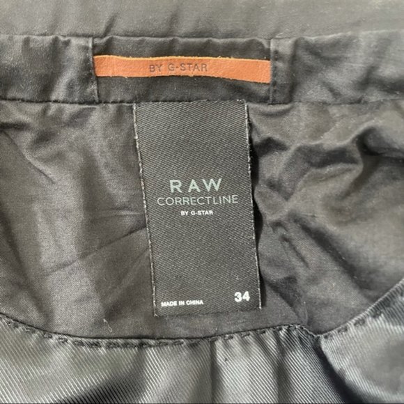 G-STAR Raw Black Cotton Linen Blend 'CL Safari Blazer' Button Front Size 34 - Picture 4 of 11